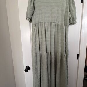 SHEIN Light Green Long Sleeve Dress